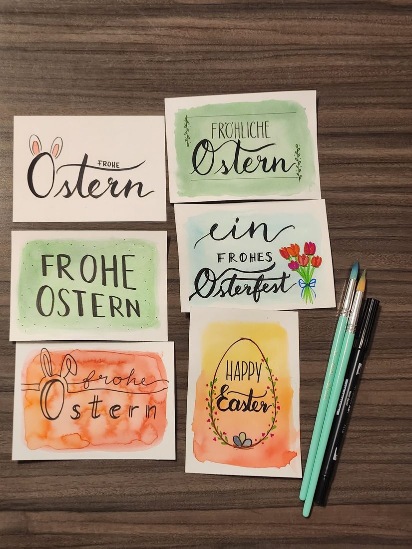 Handlettering - Osterkarten