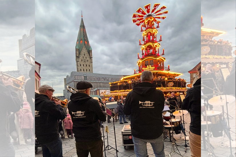 Auftritt Blechwerkstatt auf dem Weihnachtsmarkt