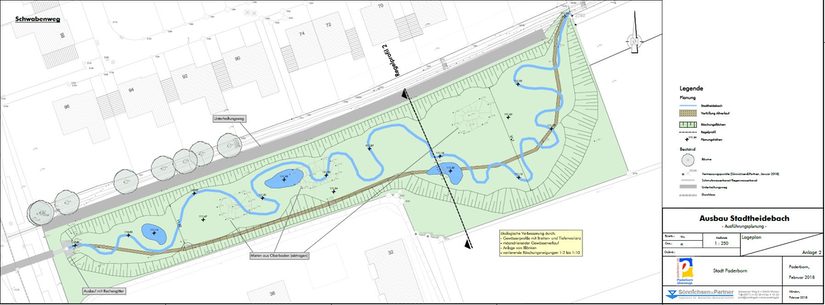 Planung des neuen Gewässers mit abgesenktem Auenbereich