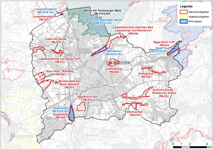 Schutzgebiete im Paderborner Stadtgebiet