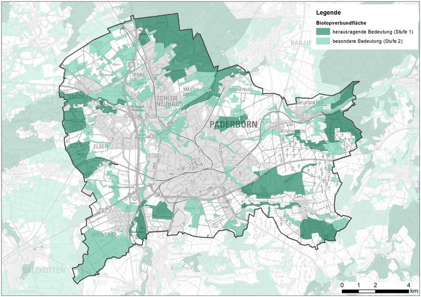 Biotopverbundflächen im Stadtgebiet