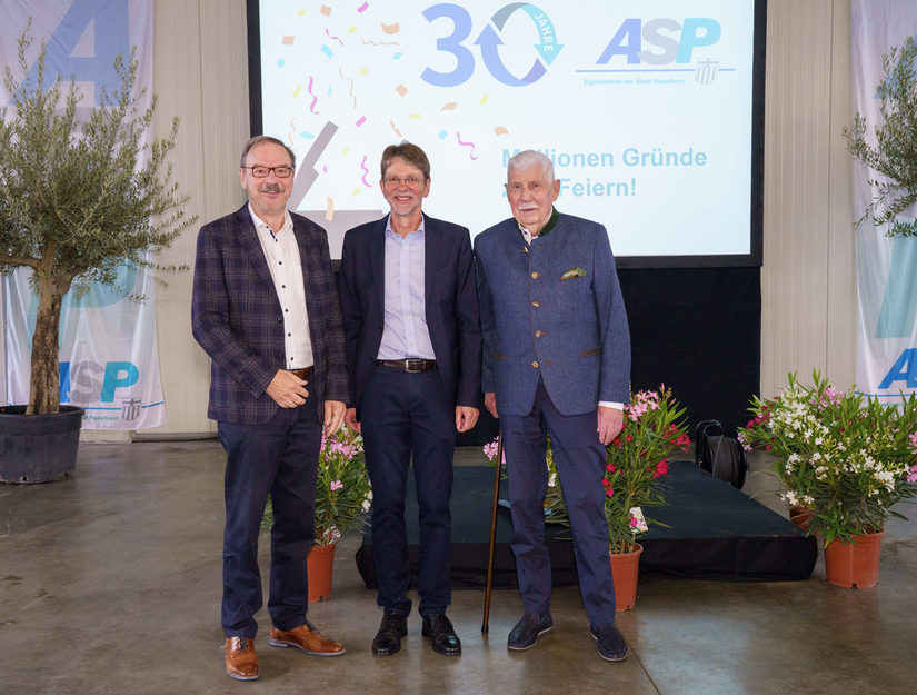 30 Jahre ASP – 3 Betriebsleiter (v.l. Reinhard Nolte, Dr. Dietmar Regener, Bruno Koch)
