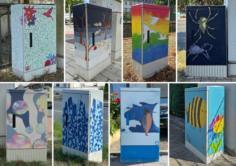 Fotos der acht gestalteten Stromkästen