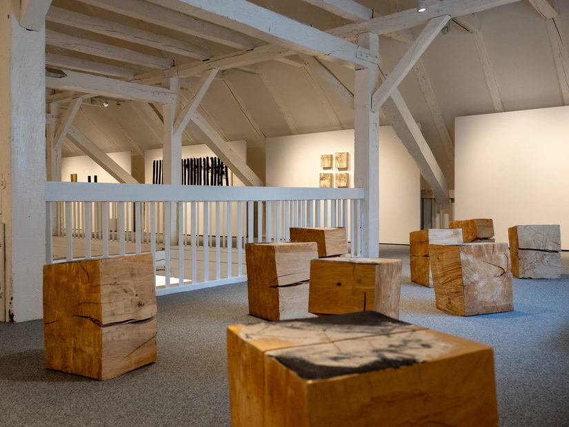 Blick in den Ausstellungsraum mit Werken von Werner Schlegel