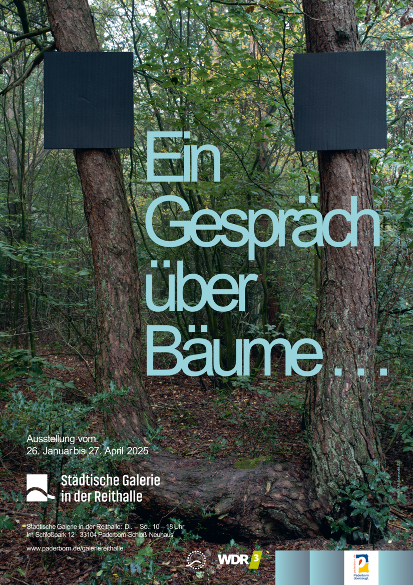 Plakat zur Ausstellung "Ein Gespräch über Bäume.."