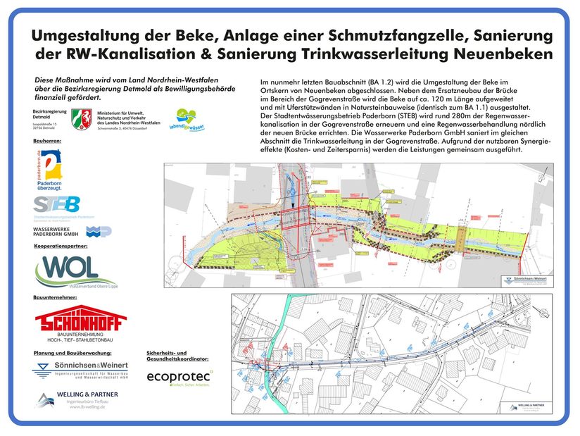 Baustellenschild des Bauabschnittes 1.2