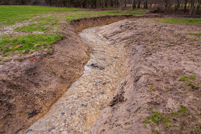 neu profilierter Mündungsbereich des Südlichen Quellbaches in den Rothebach