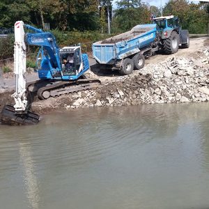 Herstellung der Verbindung zwischen Paderseeumflut und Pader am Auslaufbauwerk