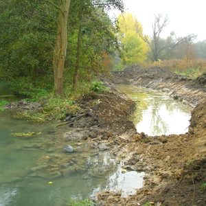 Nebengerinne kurz vor der Anbindung - Oktober 2009