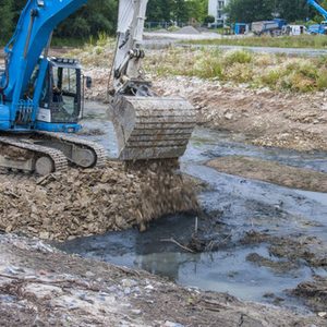 Verteilung des Feldmaterials auf der Gewässersohle