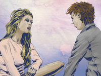 zwei Frauen im Beratungsgespräch - Grafik