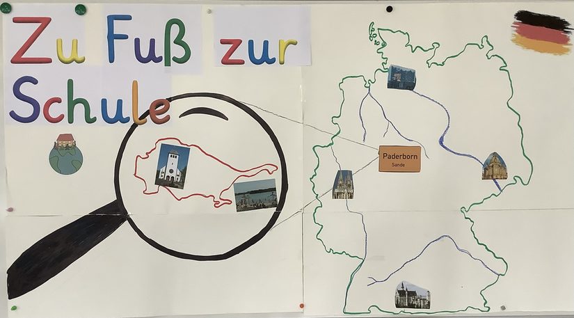 Plakat Zu Fuß zur Schule