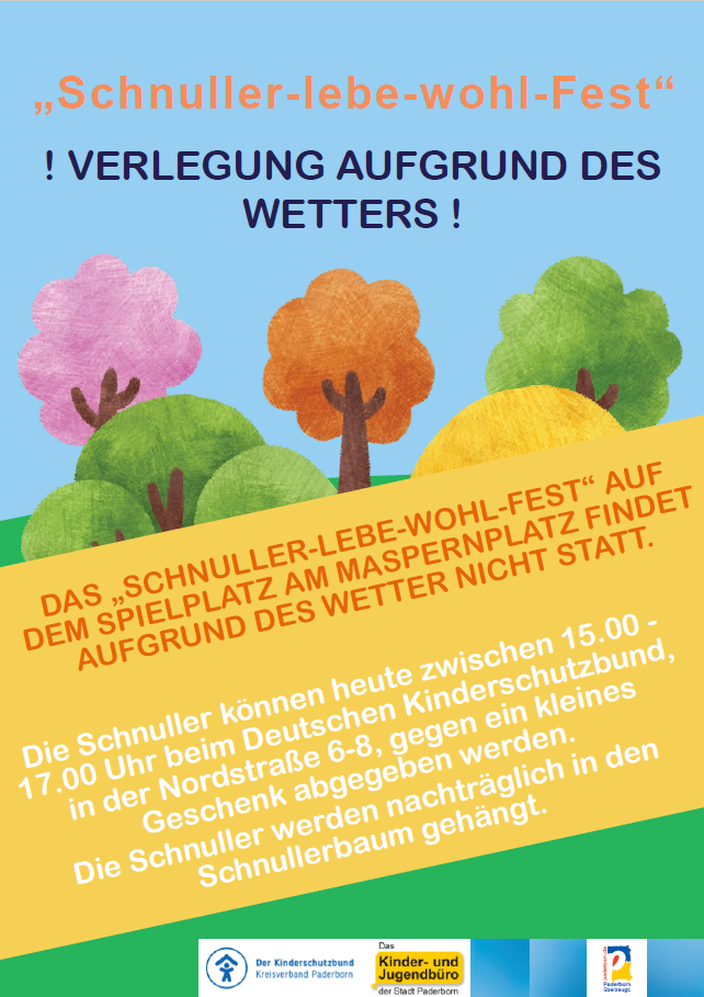 Plakat Schnuller-lebe-wohl-Fest