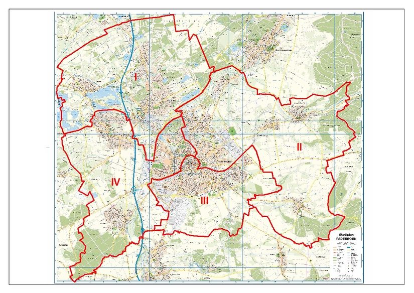 Aufteilung in vier Sozialbezirke