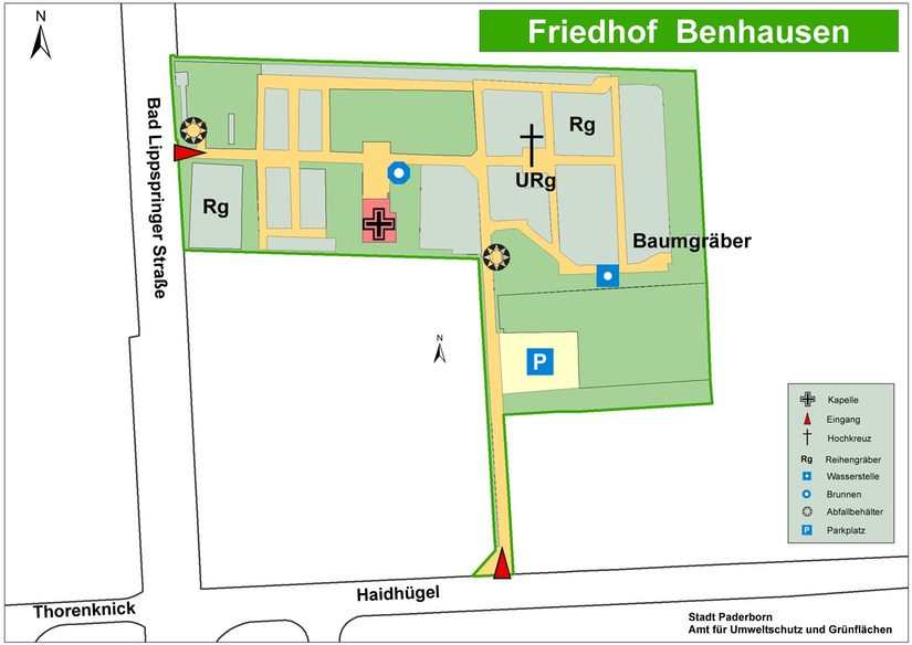 Übersichtsplan des Friedhofs Benhausen