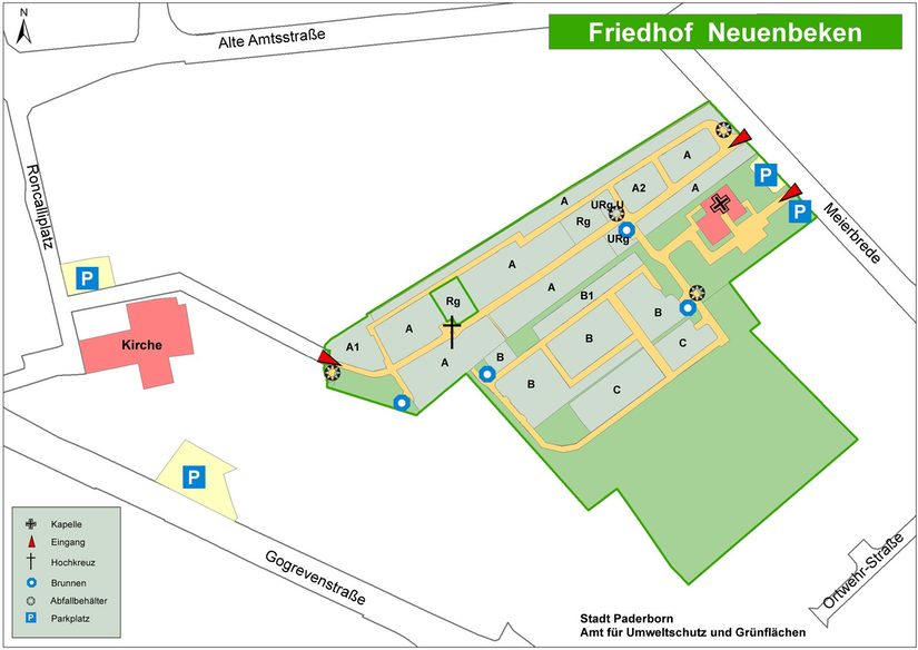 Übersichtsplan des Friedhofs Neuenbeken