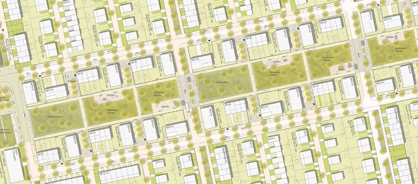 Vorentwurf zur Freiflächengestaltung der Grünen Mitte