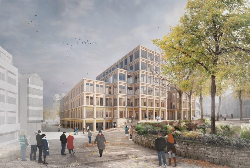 Auf dem Bild ist der geplante Neubau des Stadthauses zu sehen.