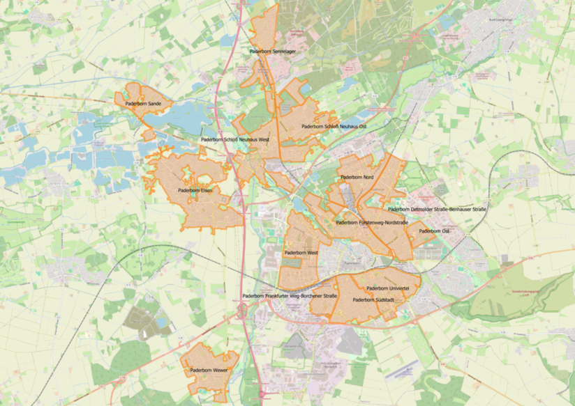 Ausbaugebiete der Glasfaser Nordwest