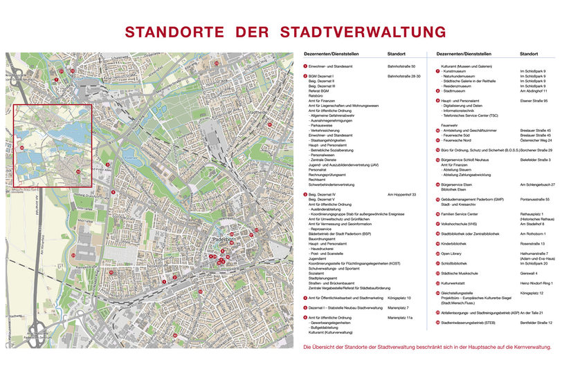 Standorte der Verwaltung