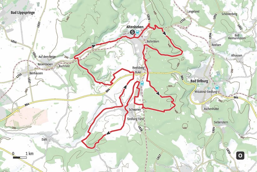 Lageplan Viadukt Radweg (Kartengrundlage: Outdooractive GmbH)