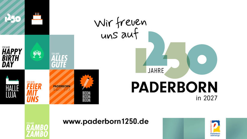 Veranstaltungsplakat Stadtjubiläum 1250 Jahre Paderborn
