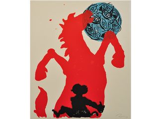 Jörg Immendorff: ohne Titel (China/ Pferd/ Auge), 2002