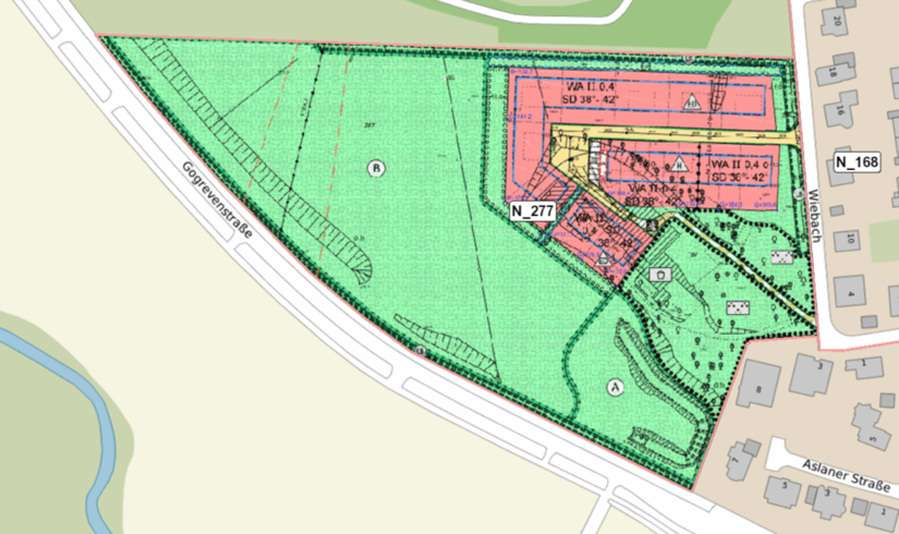 Ausschnitt des Bebauungsplans N-277
