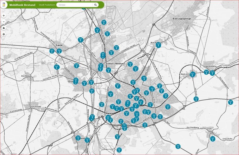 Mobilfunkstandorte in Paderborn