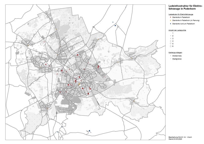 Ladeinfrastruktur für Elektrofahrzeuge in Paderborn