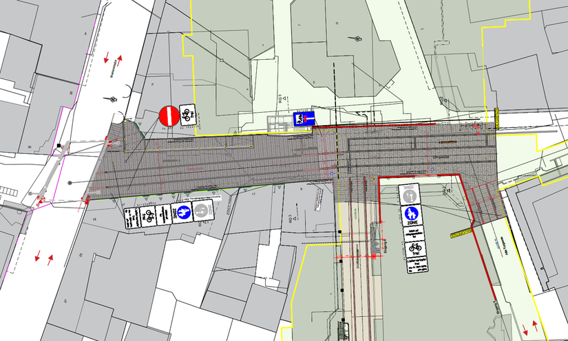 Beschilderung Verkehrsversuch