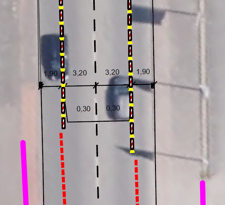 Aufbau Erprobungsradweg Detmolder Straße