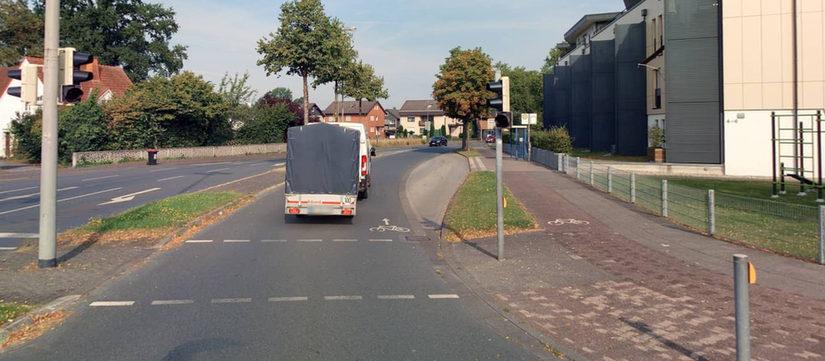 Nicht benutzungspflichtiger Radweg Schwabenweg