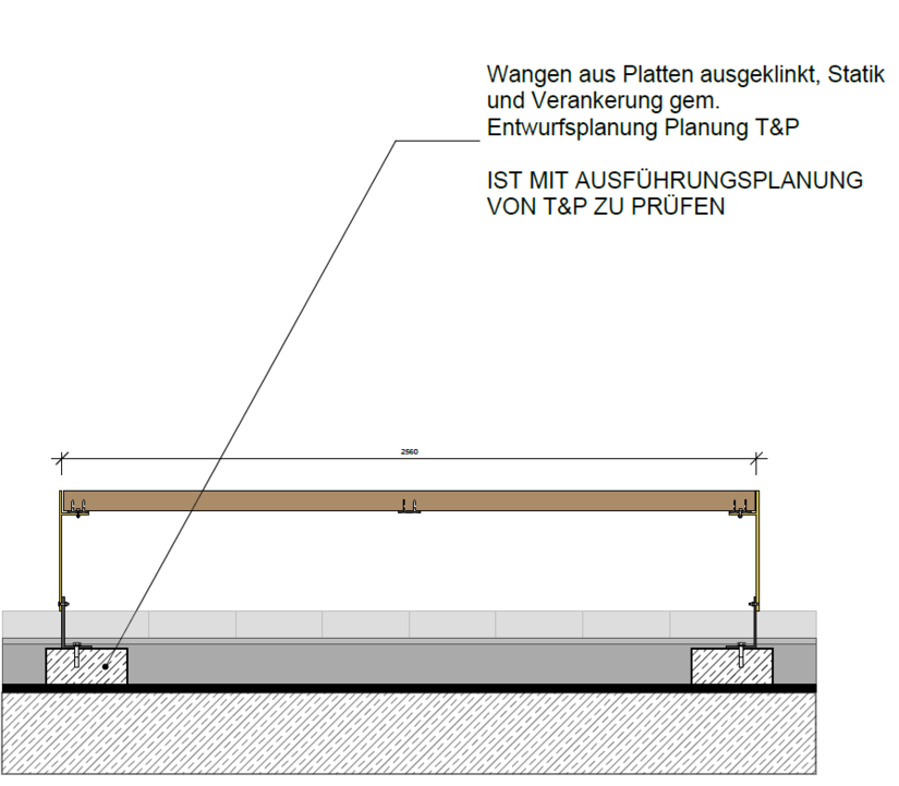 Skizze der Bank für die neuen Königsplätze